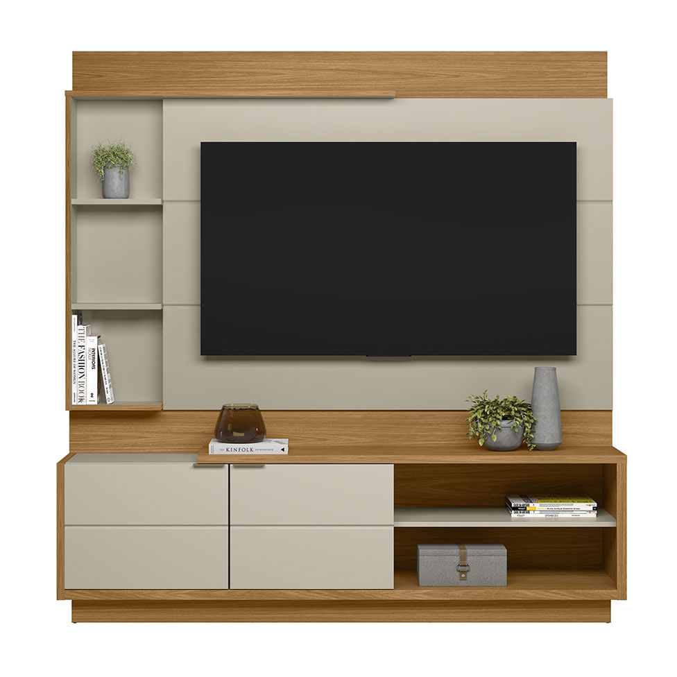 Estante Home Atlanta para TV até 60" Nature e Off White
