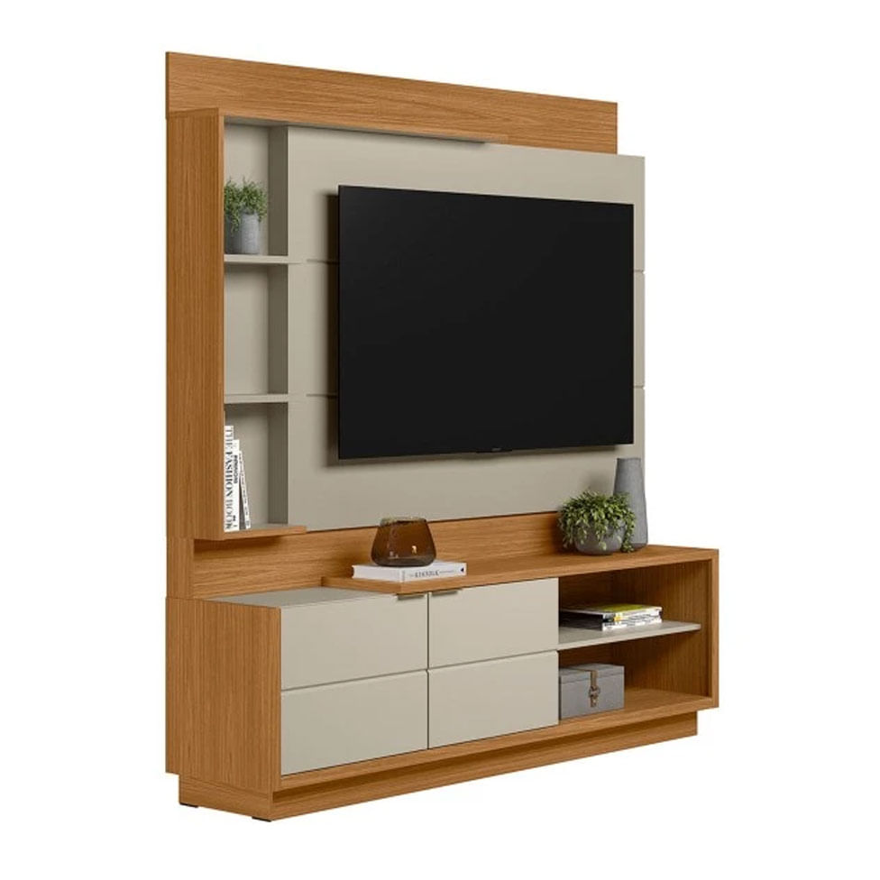 Estante Home Atlanta para TV até 60" Nature e Off White - Imagem 2