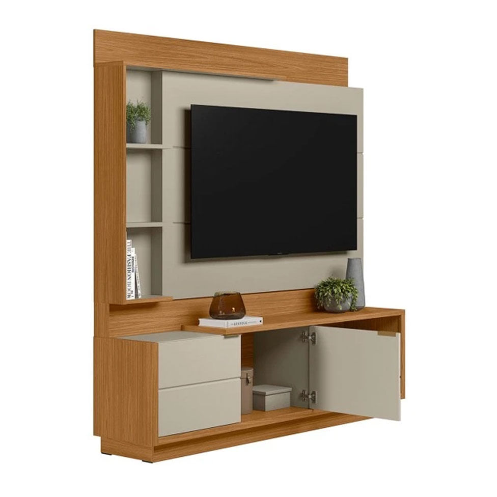 Estante Home Atlanta para TV até 60" Nature e Off White - Imagem 3