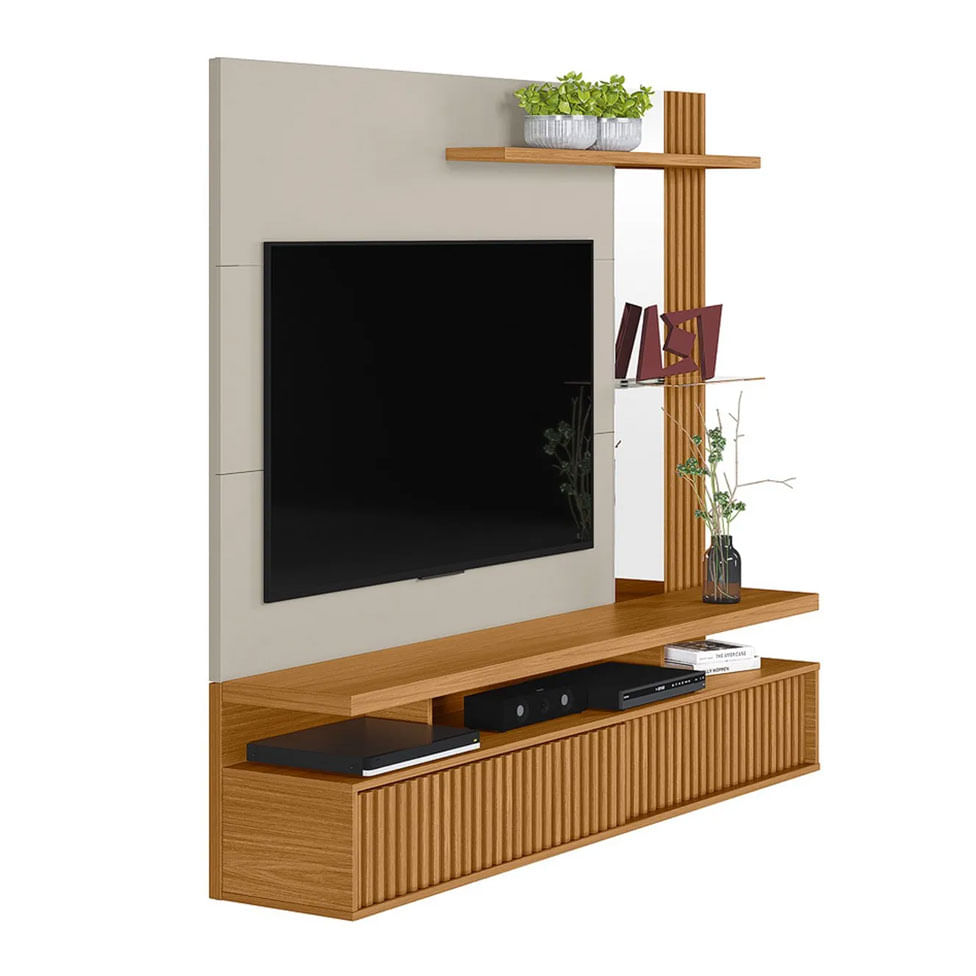 Painel Home Maragogi com 2 Porta Nature e Off White - Imagem 2