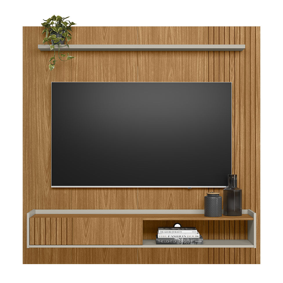 Painel Home Dublin com 1 Porta para TV 65" Nature e Off White