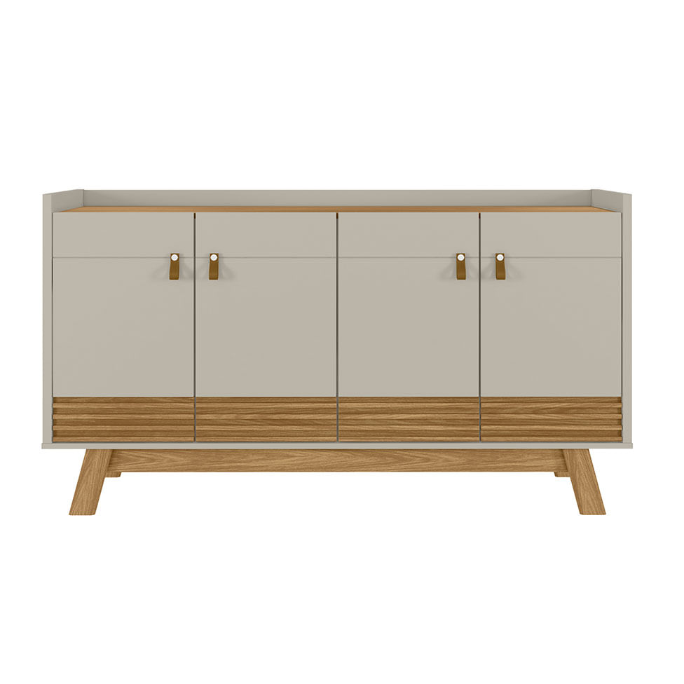 Buffet Balcão Abruzzo com 4 Portas Nature e Off White 1,60m