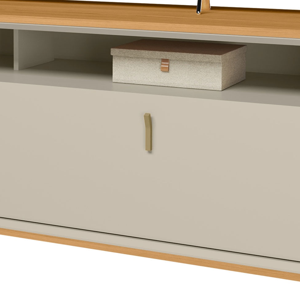 Rack Dubai para TV 60" com 2 Portas Nature e Off White 1,60m - Imagem 2