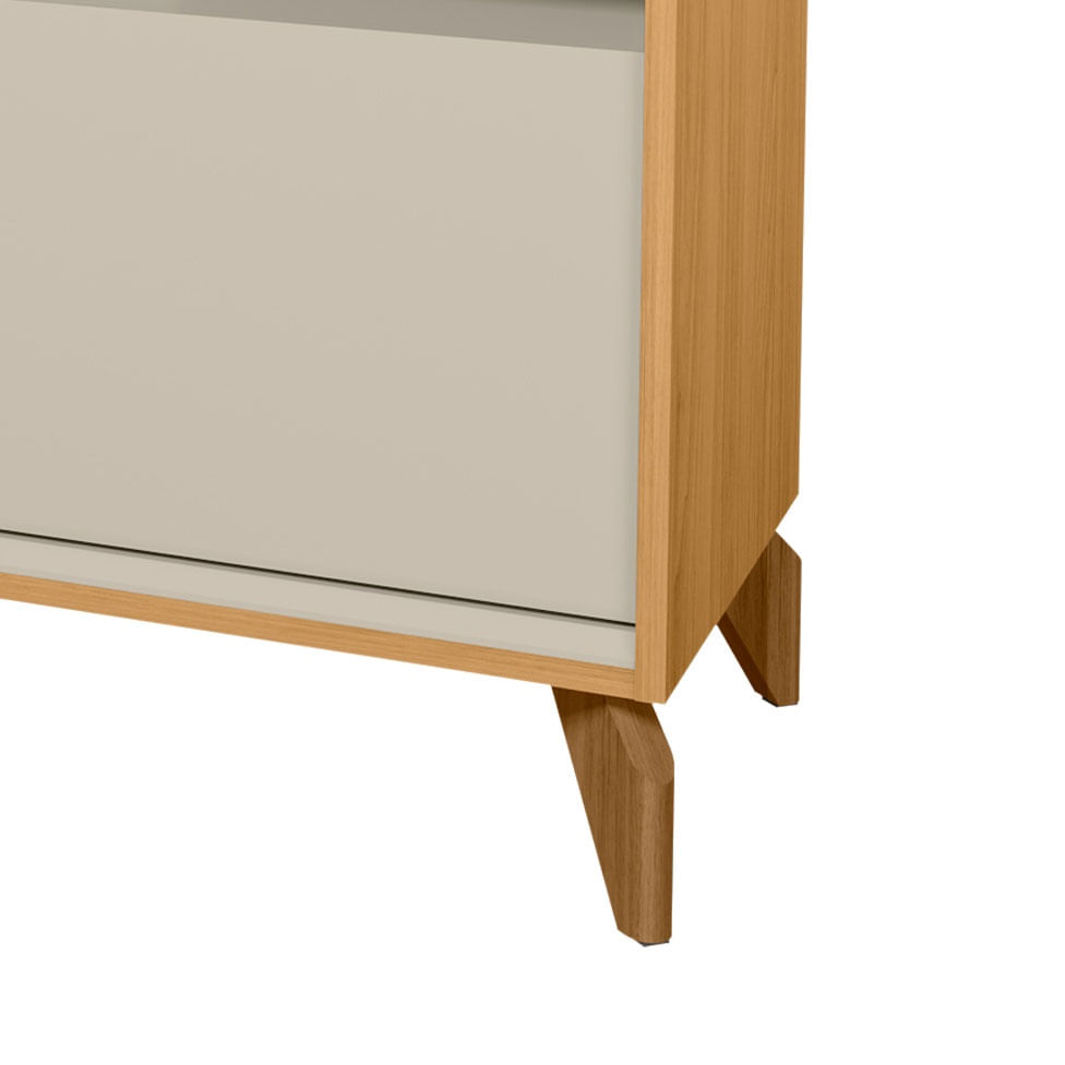 Rack Dubai para TV 60" com 2 Portas Nature e Off White 1,60m - Imagem 3