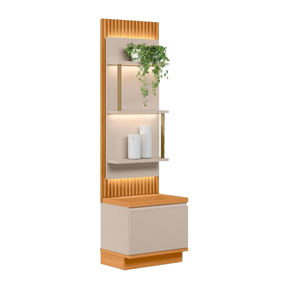 Estante Modular São Paulo 1 Porta e 3 Prateleiras Tauari e Off White