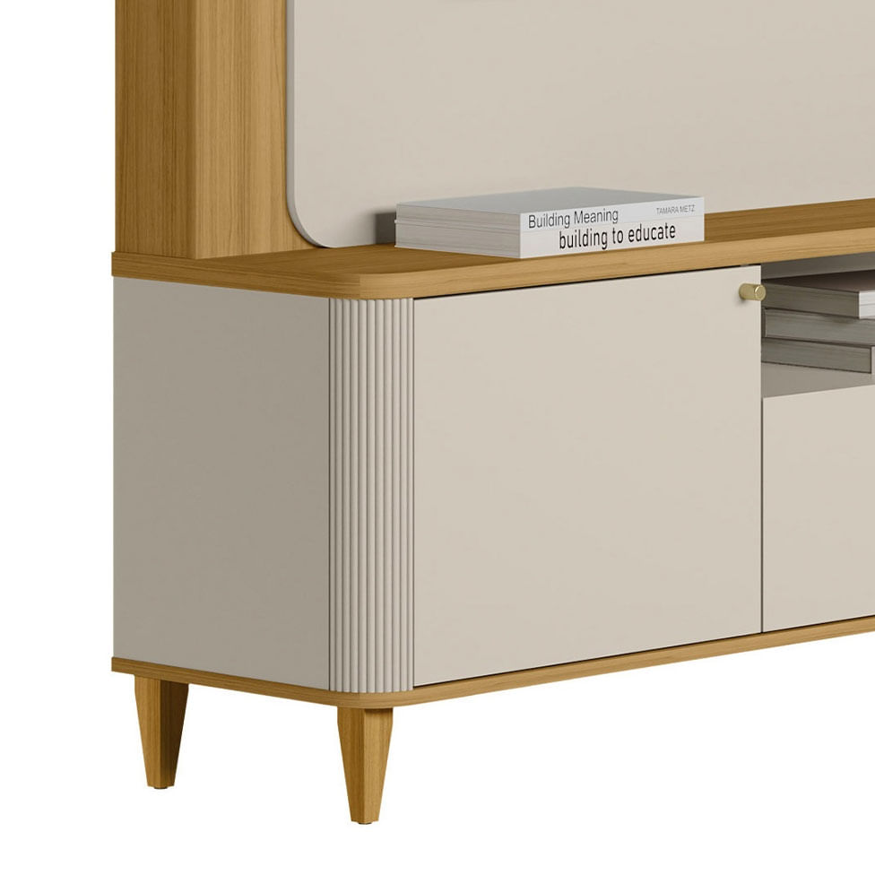 Estante Home Munique para TV até 70" com LED Tauari e Off White - Imagem 4