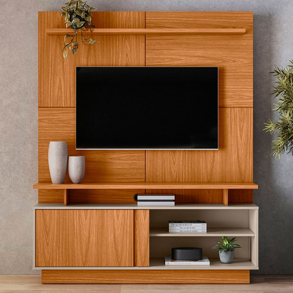 Estante Home Viena para TV até 60" Nature e Off White - Imagem 3