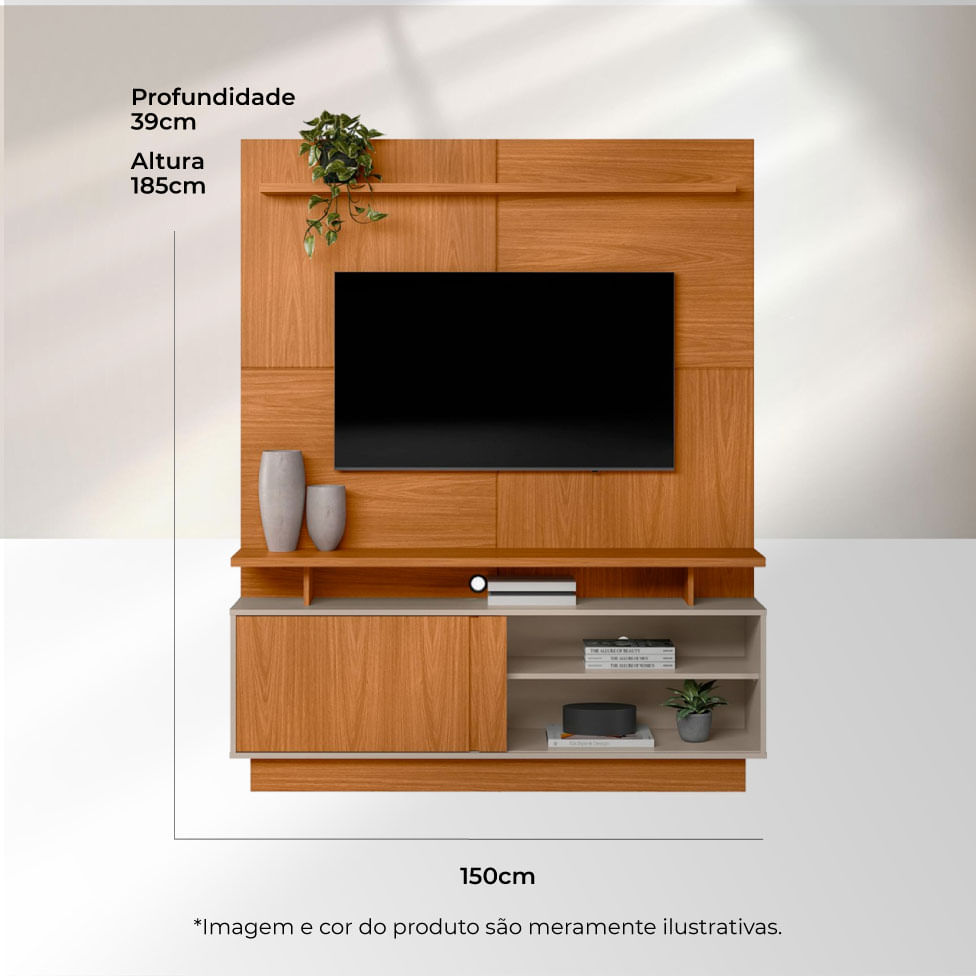 Estante Home Viena para TV até 60" Nature e Off White - Imagem 4