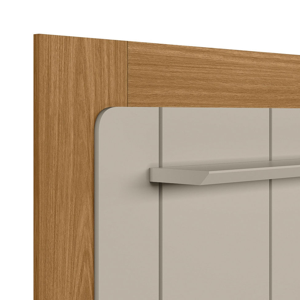 Painel Home Lugano com 1 Porta Nature e Off White - Imagem 4