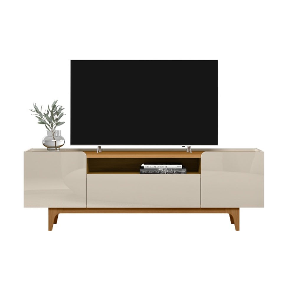 Rack Orlando para TV 75" com 3 Portas Tauari e Off White - Imagem 2