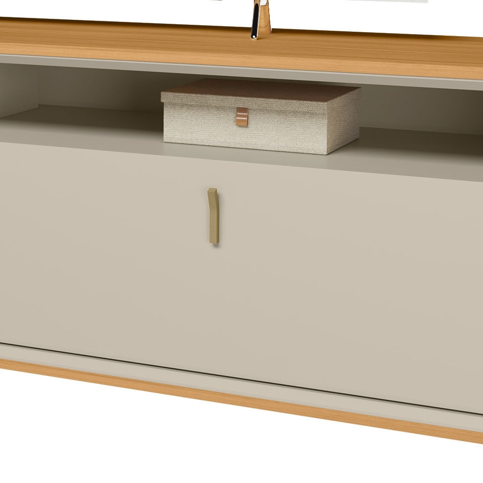 Rack Dubai para TV 70" com 2 Portas Nature e Off White 1,82m - Imagem 2