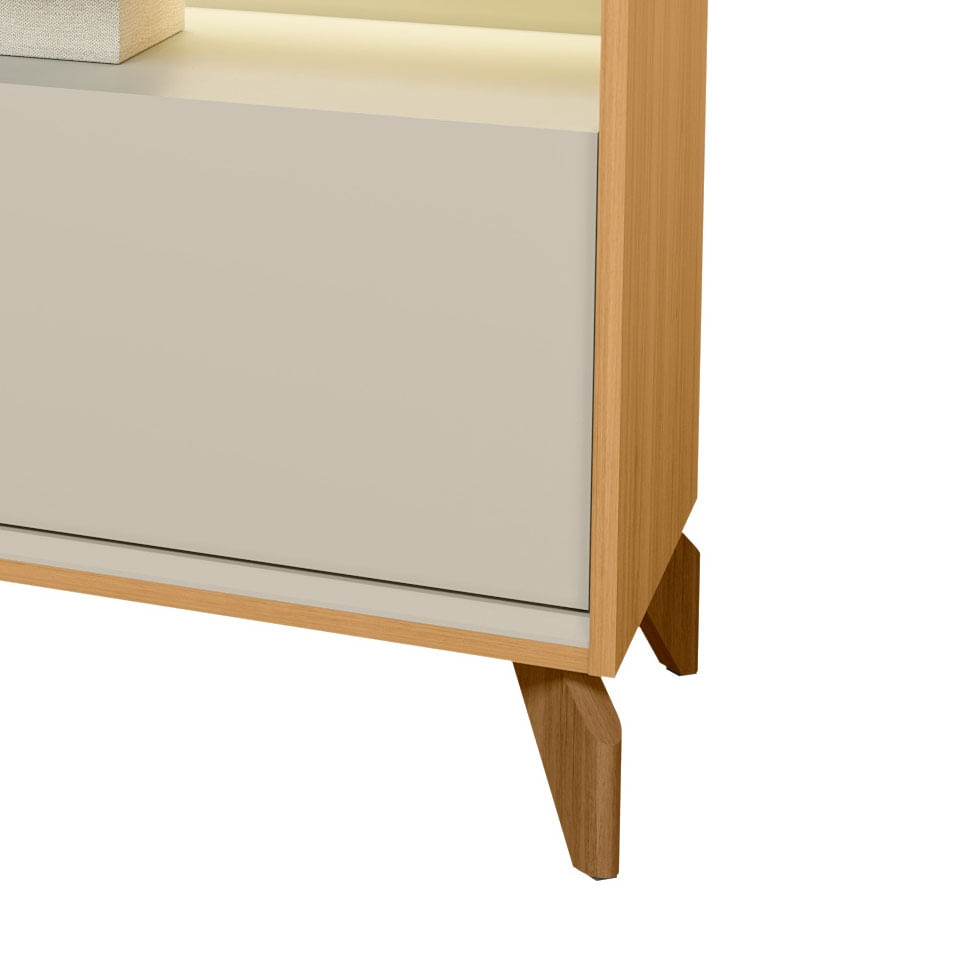 Rack Dubai para TV 70" com 2 Portas e Iluminação de LED Nature e Off White 1,82m - Imagem 3