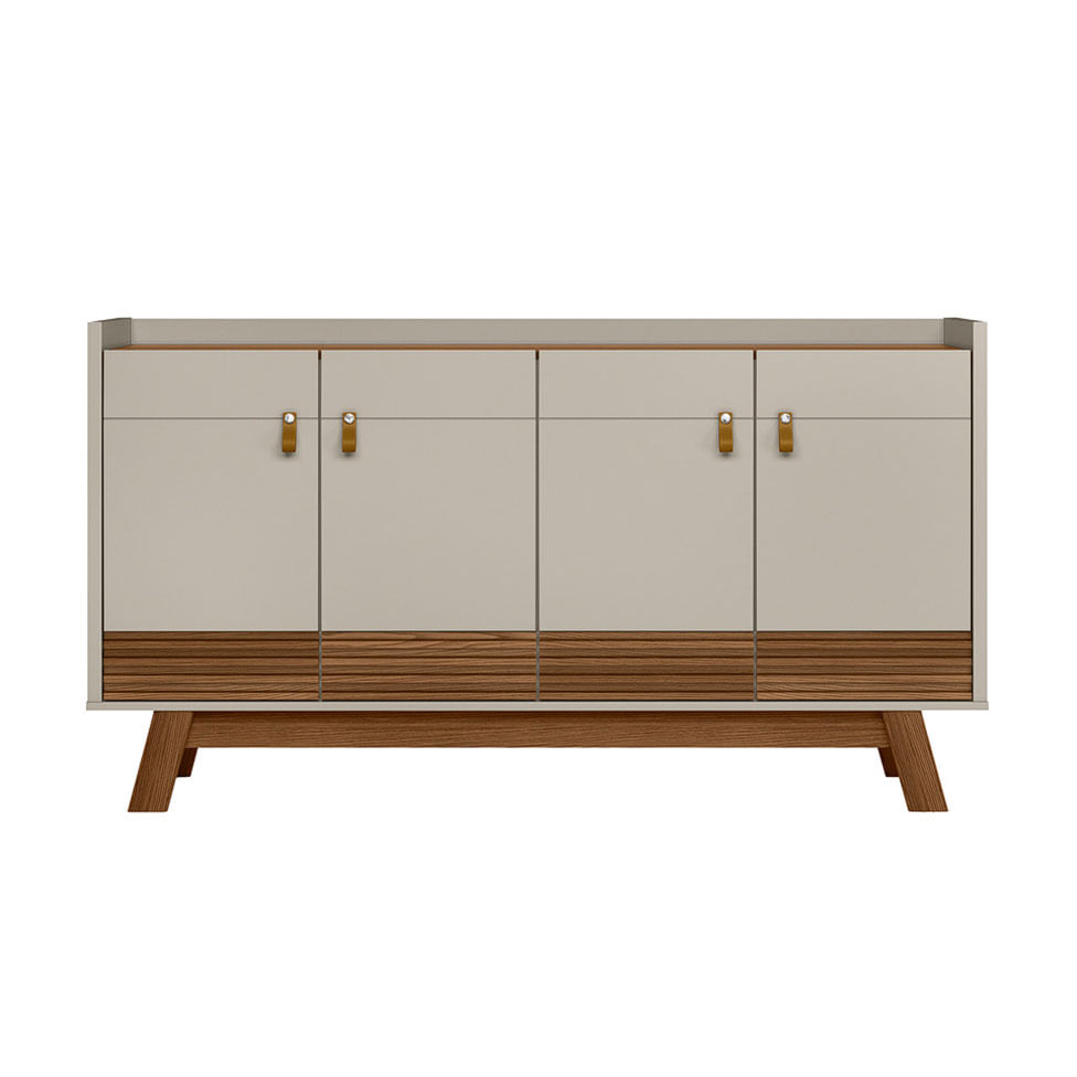 Buffet Balcão Abruzzo com 4 Portas Freijó e Off White 1,60m