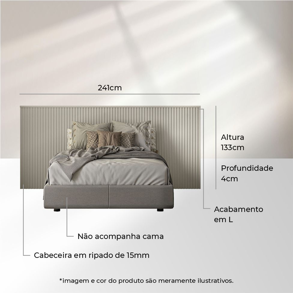 Cabeceira Laranjeiras Ripado Off White - Imagem 3