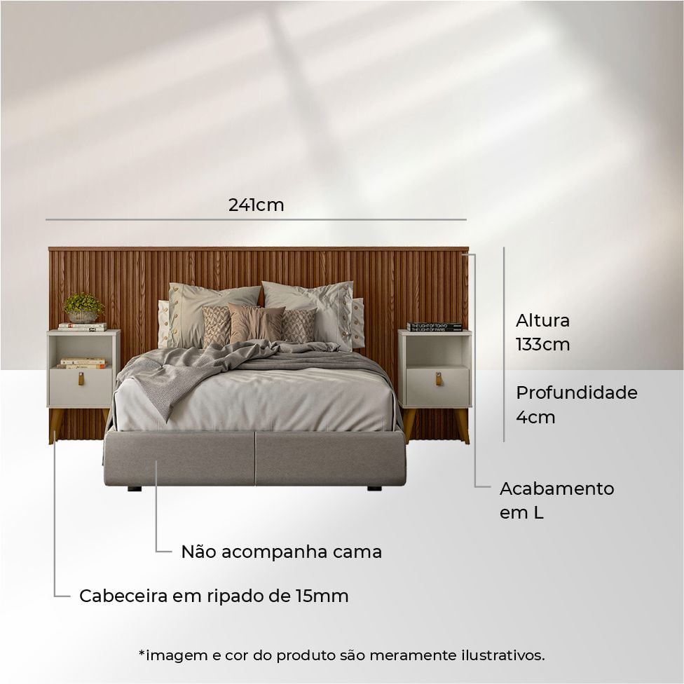 Cabeceira Laranjeiras Ripado Freijó - Imagem 4