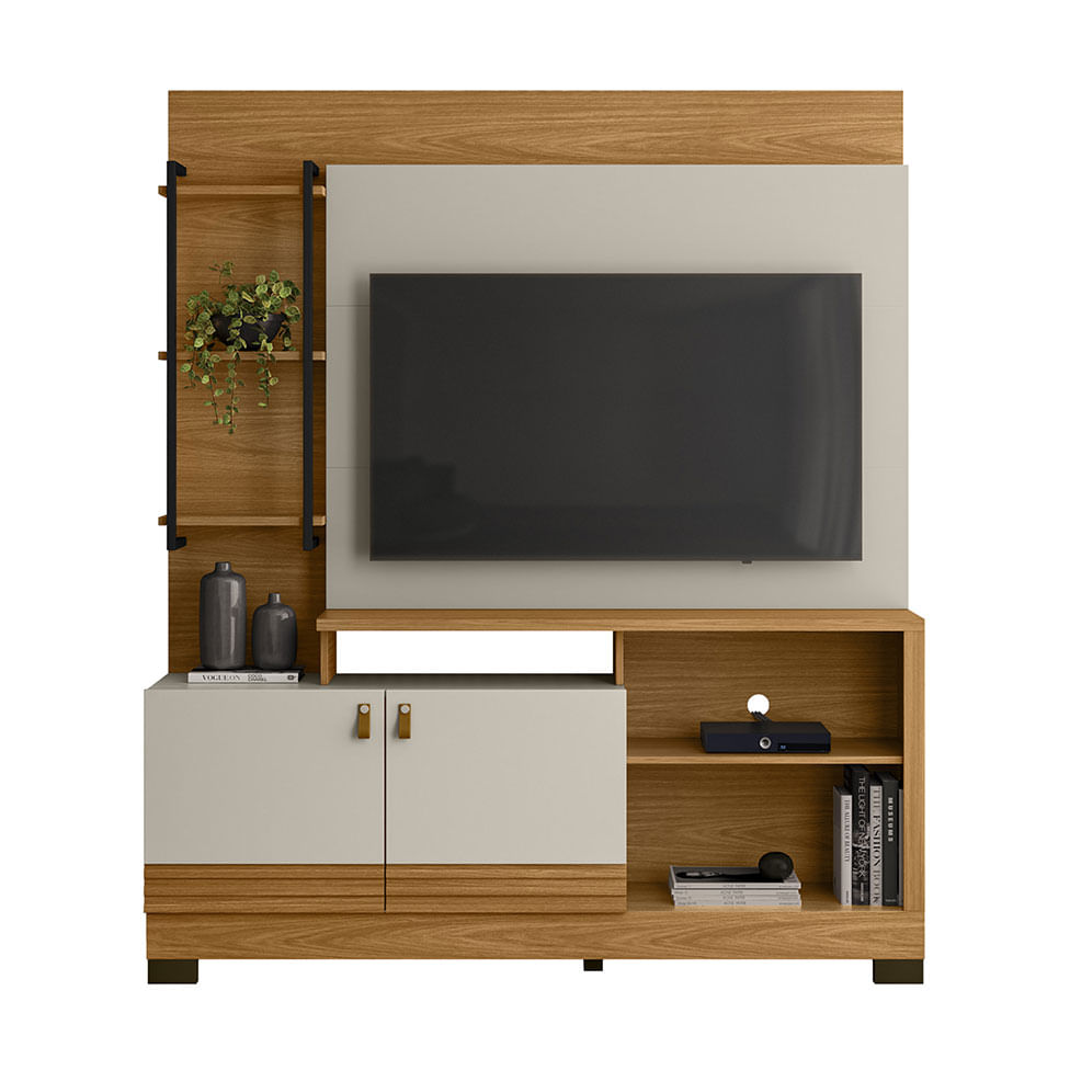 Estante Home Alagoas para TV até 50" Nature e Off White