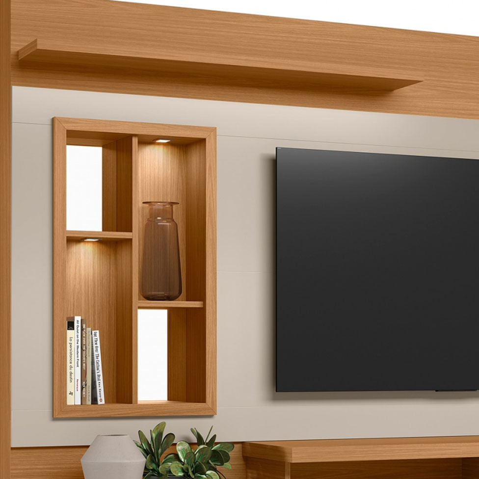 Estante Home Eldorado para TV até 60" Nature e Off White - Imagem 2