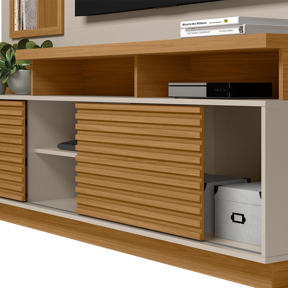 Estante Home Eldorado para TV até 60" Nature e Off White - Imagem 3