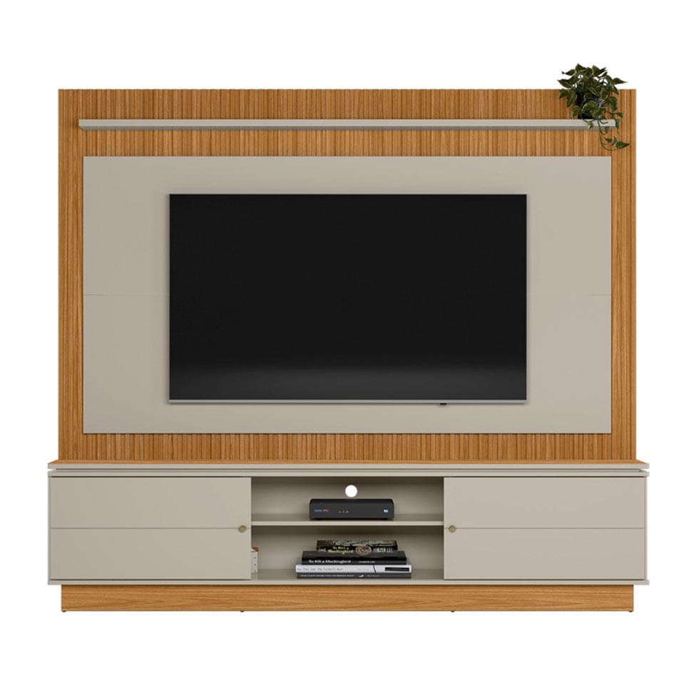 Estante Home Guararapes para TV até 75" Nature e Off White