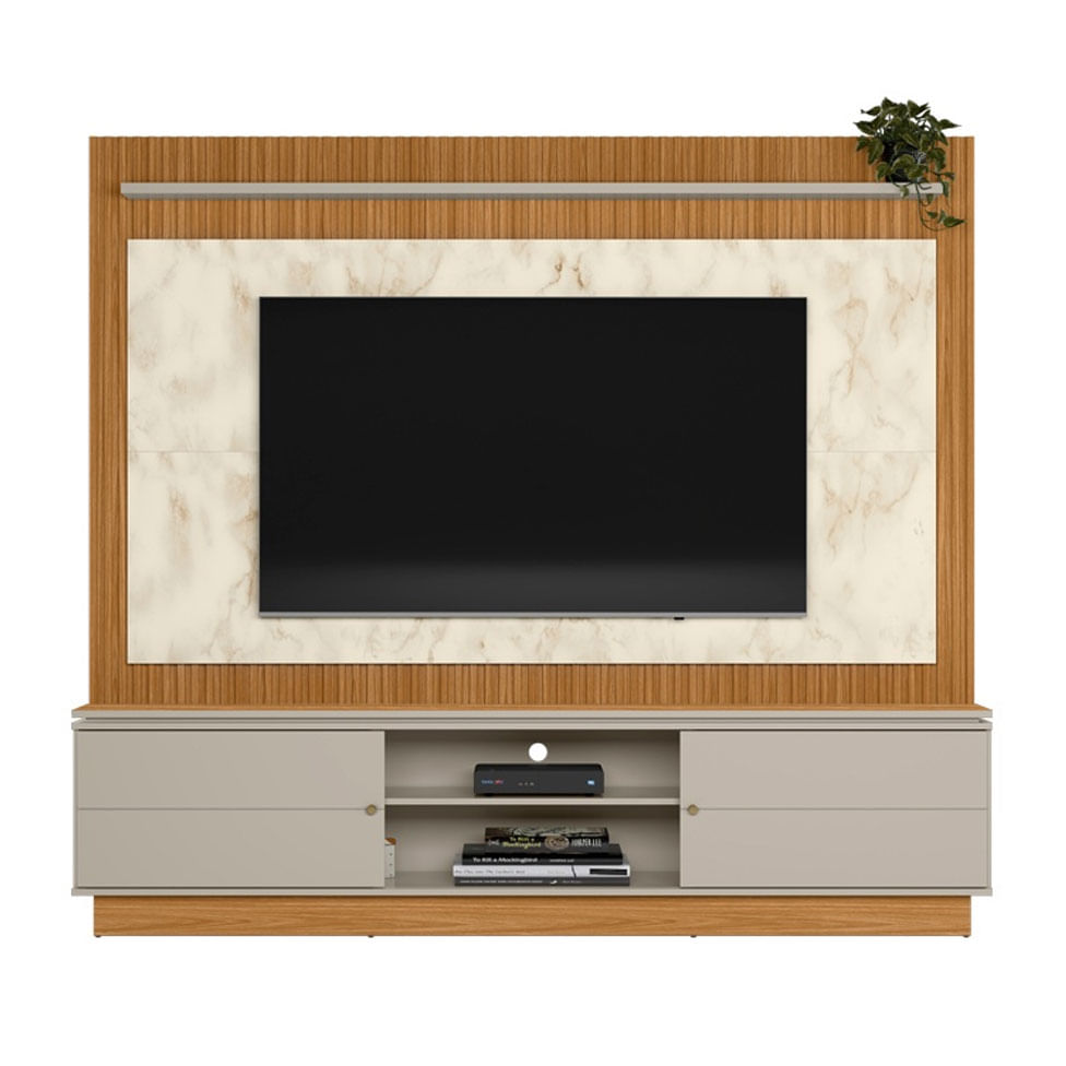 Estante Home Guararapes para TV até 75" Nature e Petra