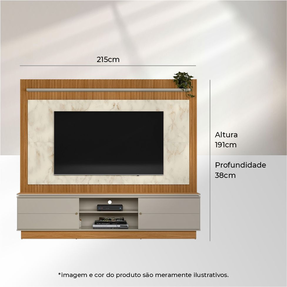 Estante Home Guararapes para TV até 75" Nature e Petra - Imagem 5
