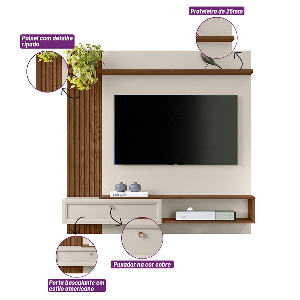 Painel Home Alvorada Freijó e Off White - Imagem 2