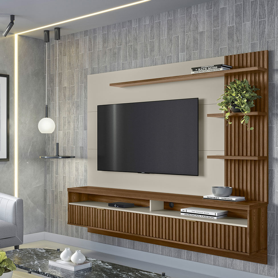 Painel Home Araruna Freijó e Off White - Imagem 2