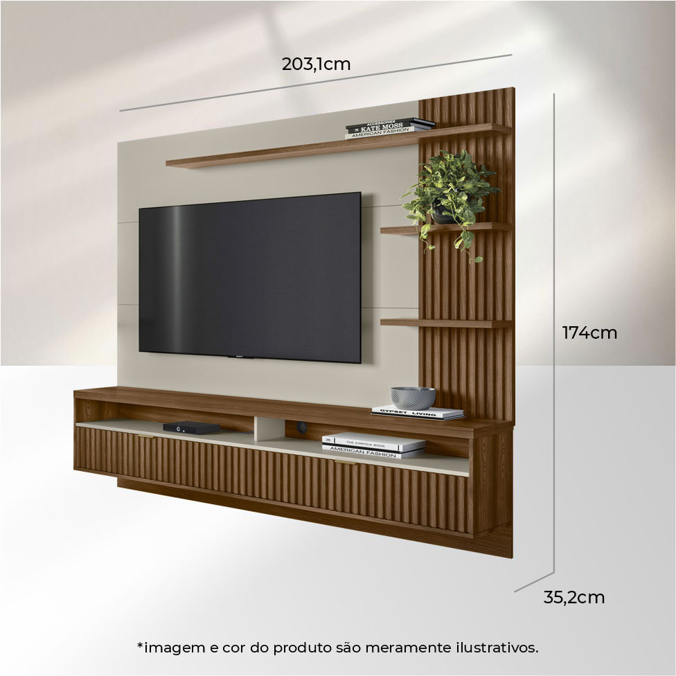 Painel Home Araruna Freijó e Off White - Imagem 3