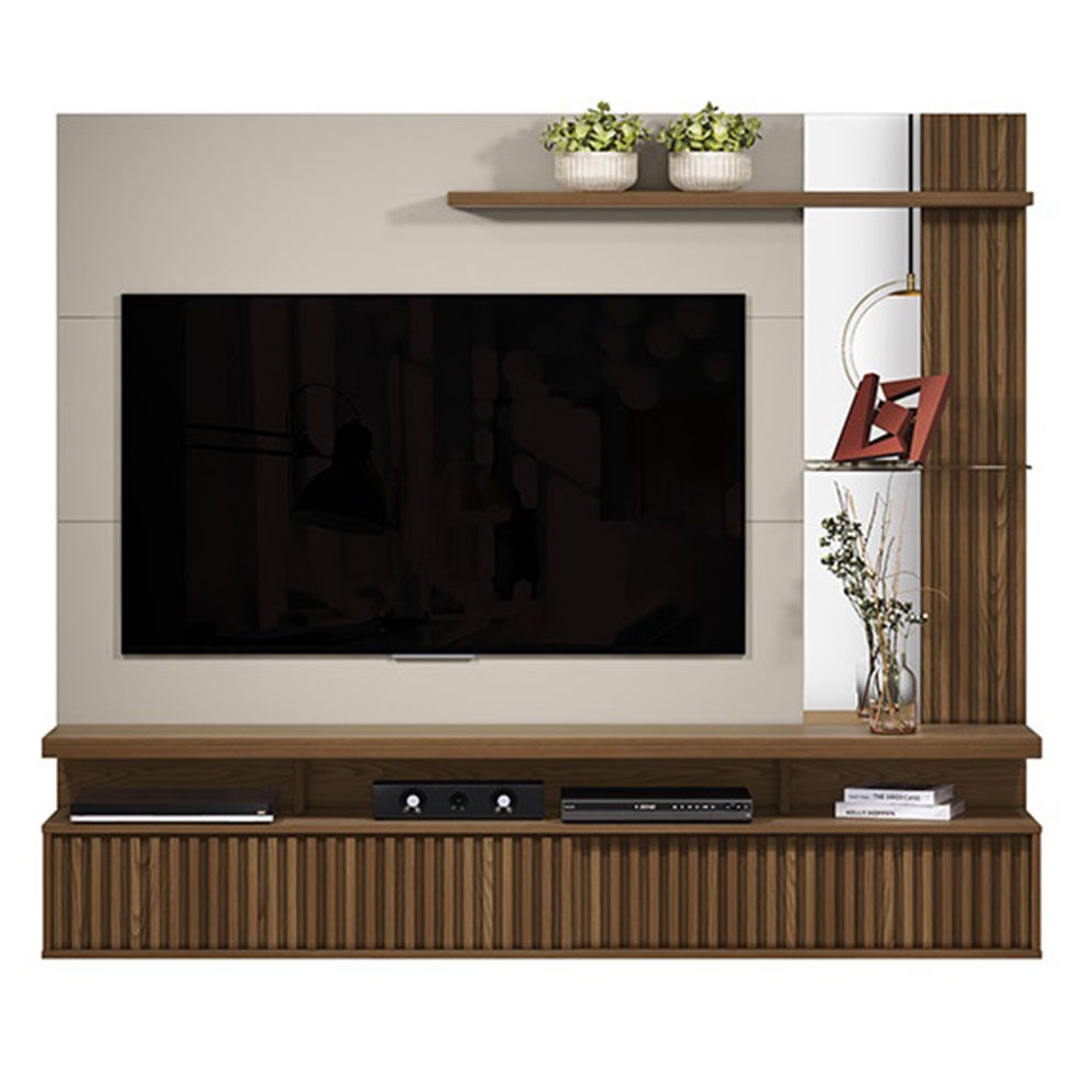 Painel Home Maragogi com 2 Porta Freijó e Off White