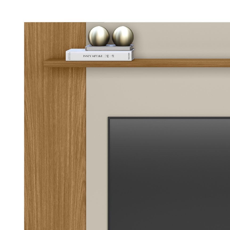 Rack Colorado com Painel Tulum para TV até 75" 2 Portas Nature e Off White - Imagem 2