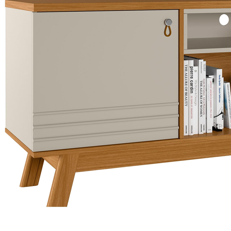 Rack Colorado com Painel Tulum para TV até 75" 2 Portas Nature e Off White - Imagem 3