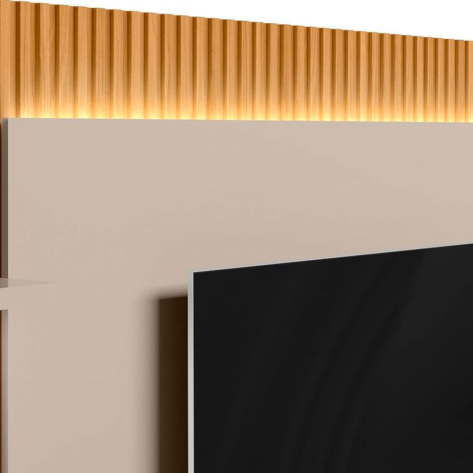 Rack com Painel São Paulo para TV até 70" 2 Gavetas Tauari e Off White - Imagem 4