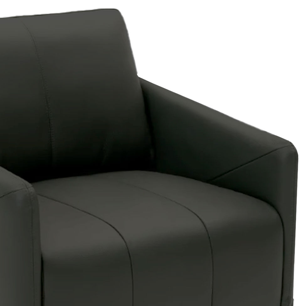 Poltrona Santiago em Couro Chumbo - Imagem 4