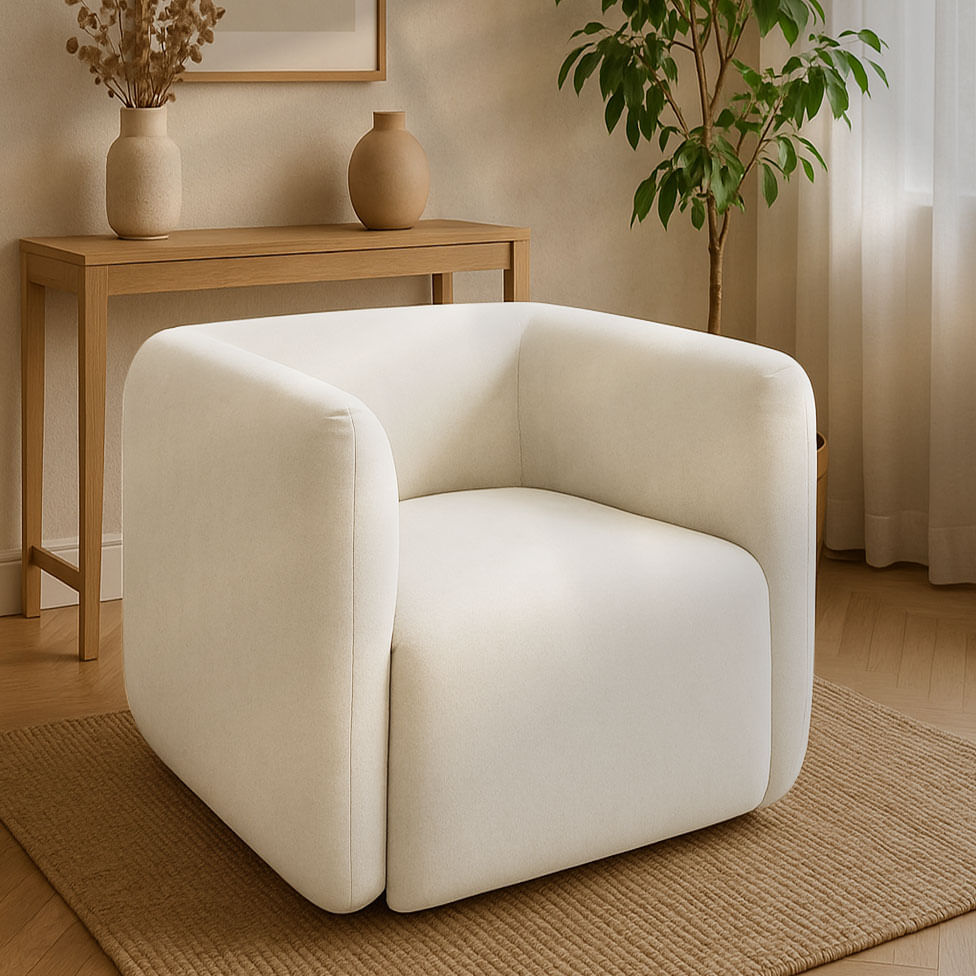 Poltrona Malaga em Boucle Off White - Imagem 4