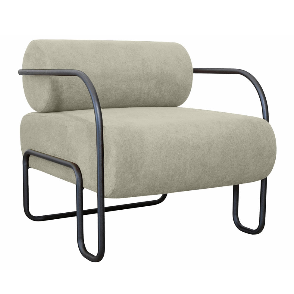 Poltrona Minsk em Boucle Cinza