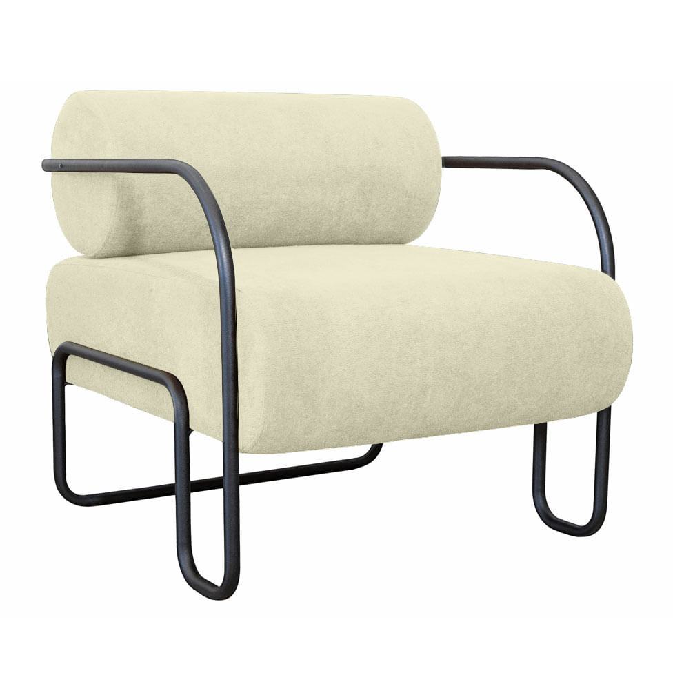 Poltrona Minsk em Boucle Off White