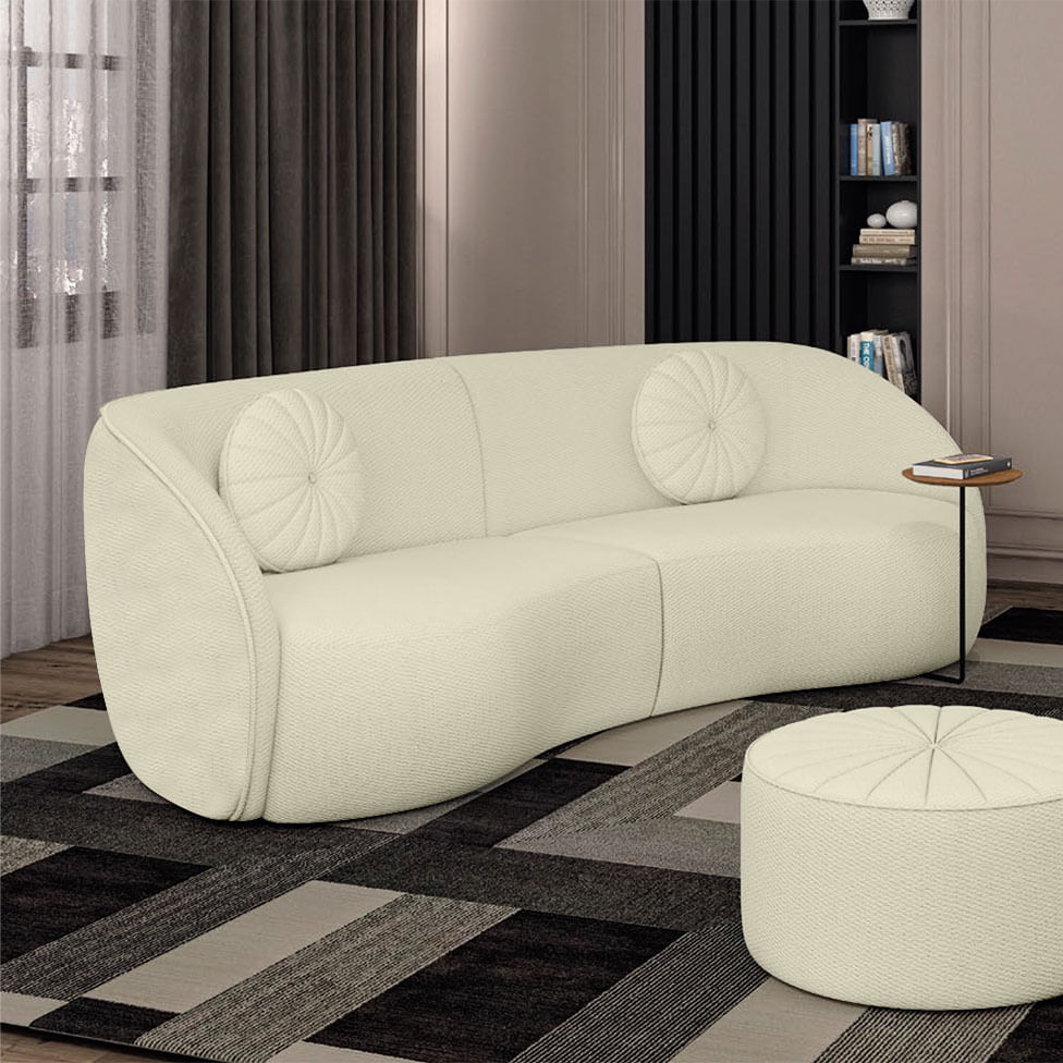 Sofá Orgânico Passion em Boucle Off White 2,40m - Imagem 2