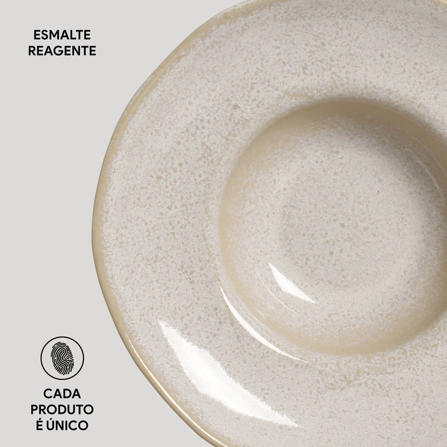 Conjunto com 4 Pratos de Massa Orgânico Latte Ø28x6,5cm 450ml - Imagem 5