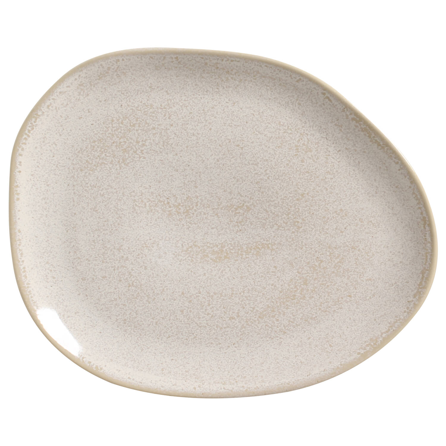 Conjunto com 6 Pratos Raso Oval Orgânico Latte 31x24x2,5cm