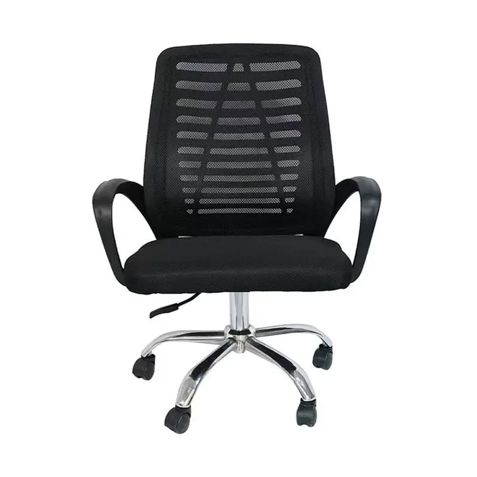 Cadeira Office Cadis com Tela Mesh Preta com Apoio de Cabeça e Base Rodizio Cromada - Imagem 2