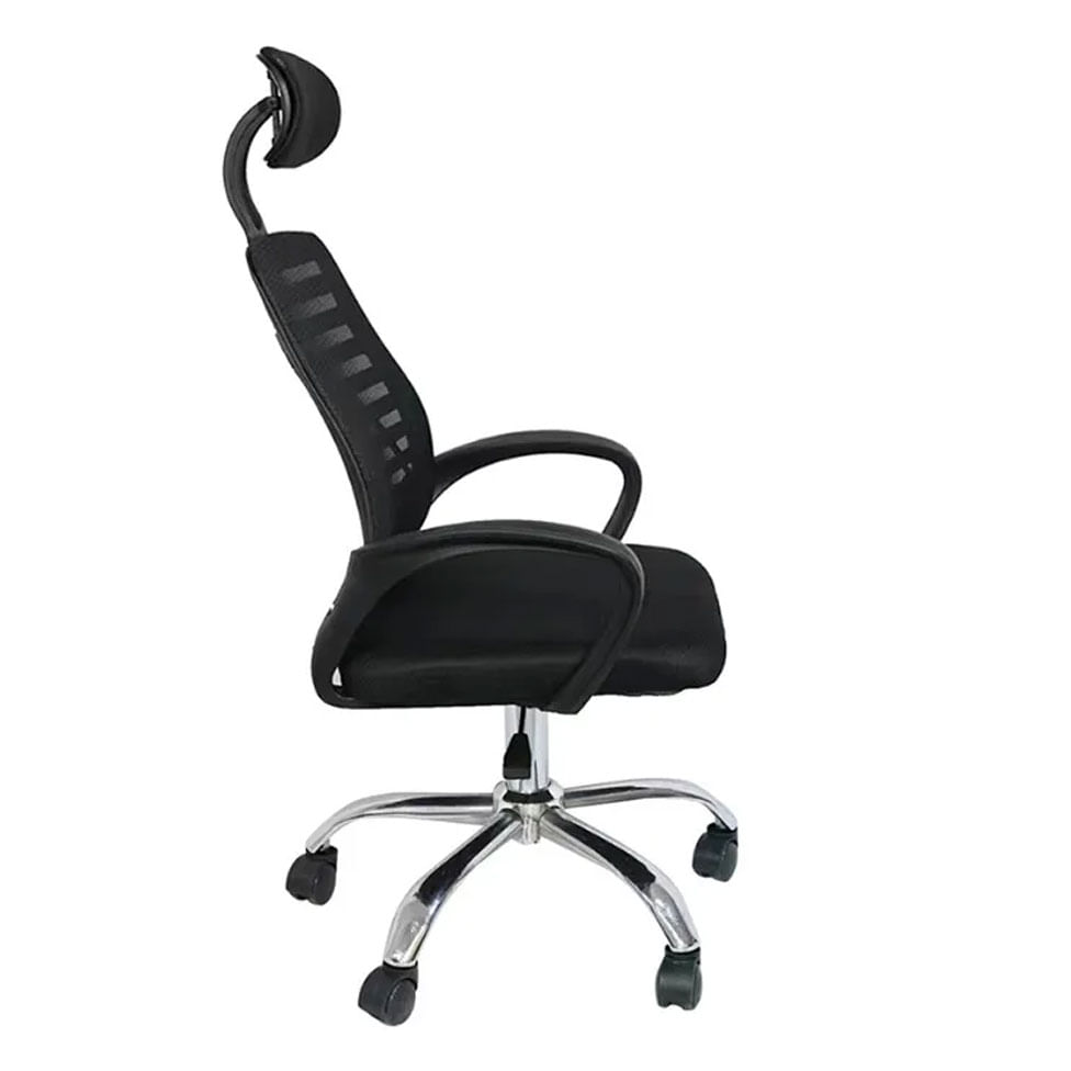 Cadeira Office Cadis com Tela Mesh Preta e Base Rodizio Cromada - Imagem 2