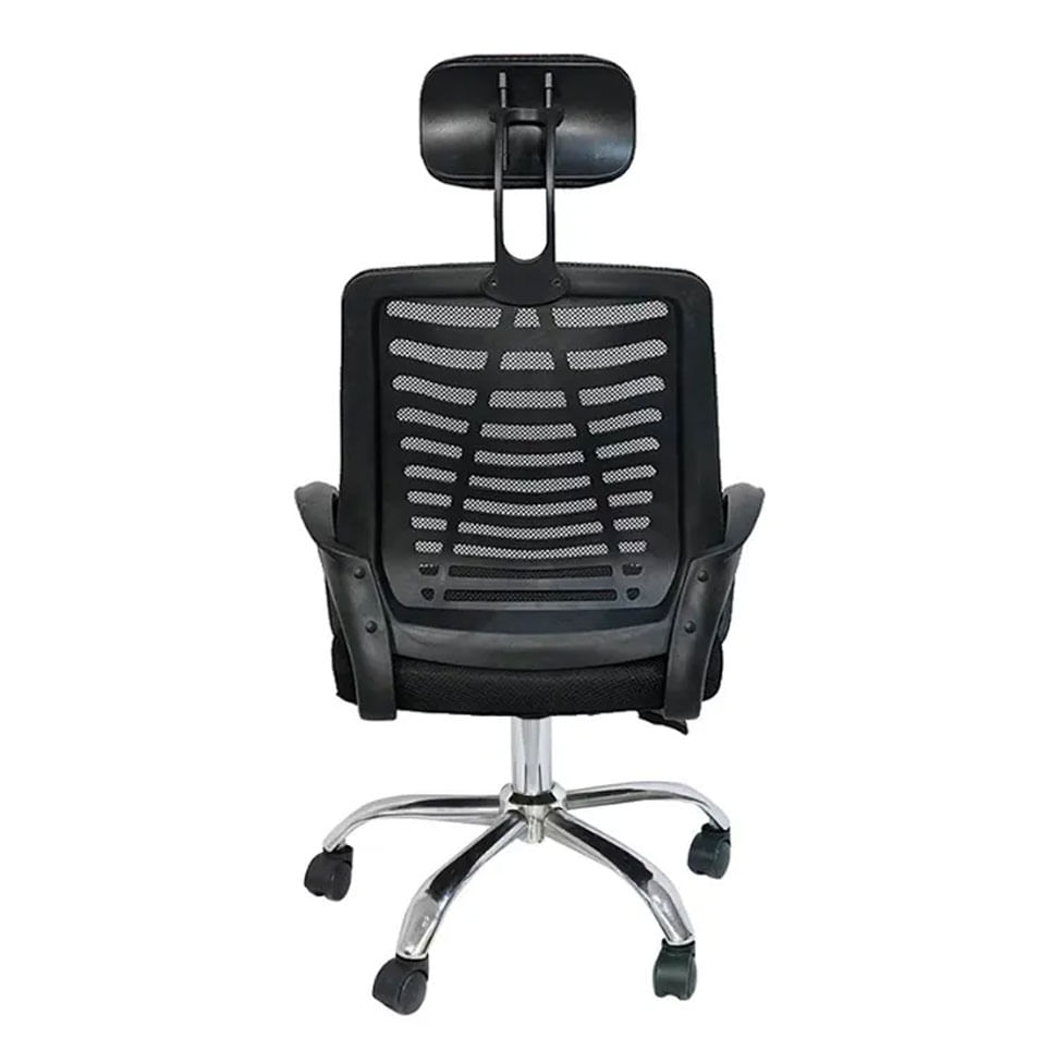 Cadeira Office Cadis com Tela Mesh Preta e Base Rodizio Cromada - Imagem 3