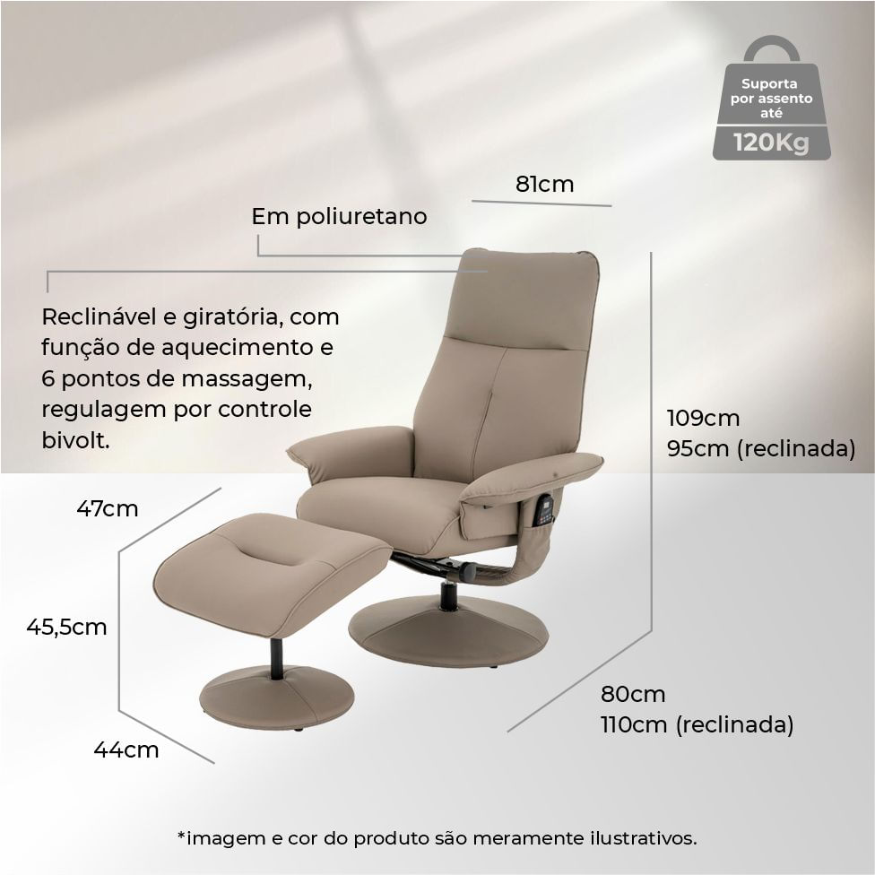 Poltrona de Massagem Nebraska Fendi Bivolt - Imagem 3