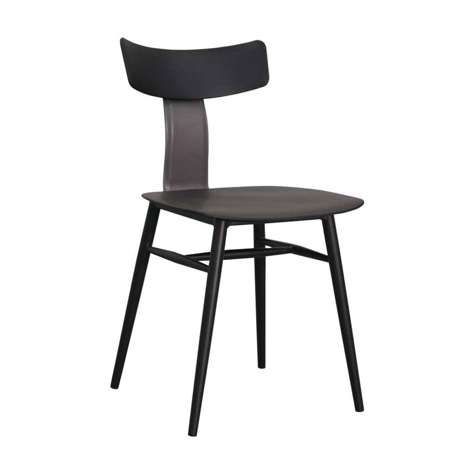 Cadeira Analu em Polipropileno Preto e Cinza