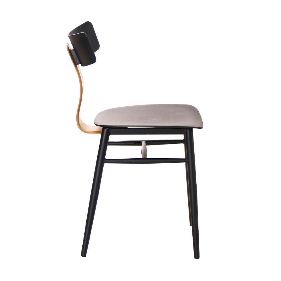 Cadeira Analu em Polipropileno Preto e Marrom Camel - Imagem 3