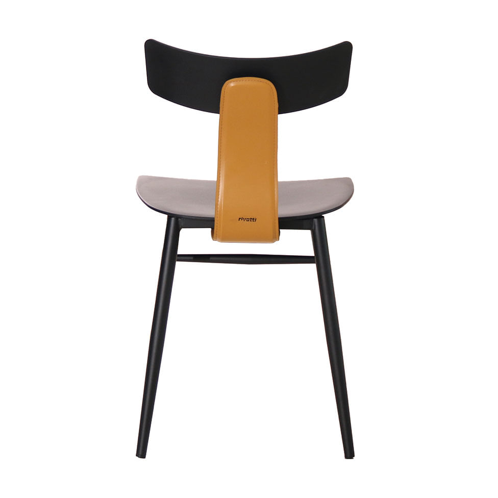 Cadeira Analu em Polipropileno Preto e Marrom Camel - Imagem 4