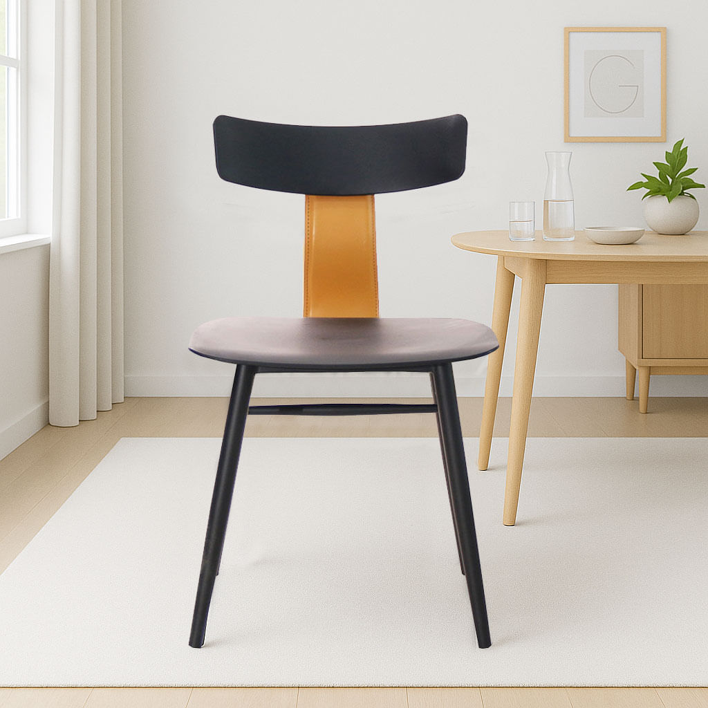 Cadeira Analu em Polipropileno Preto e Marrom Camel - Imagem 5