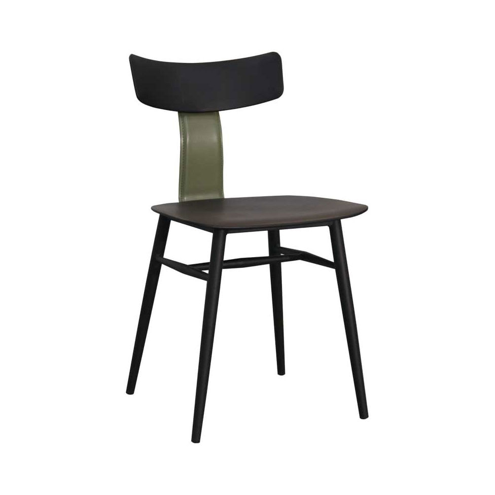 Cadeira Analu em Polipropileno Preto e Verde Salvia