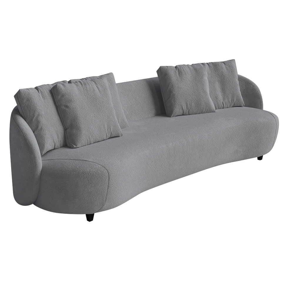 Sofá Pluma Orgânico em Linho Mescla Cinza 1,80m - Imagem 2