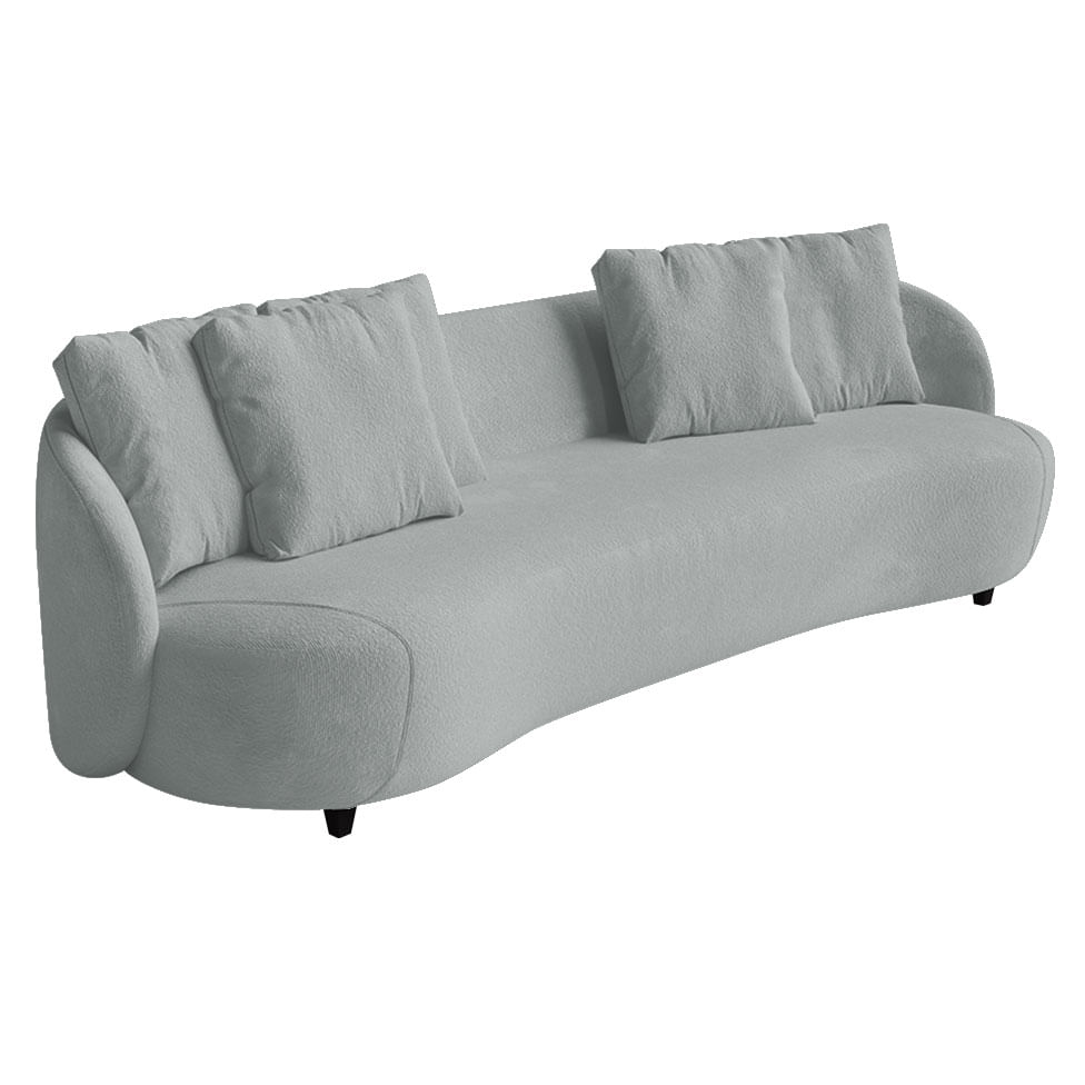 Sofá Pluma Orgânico em Linho Cinza Claro 1,80m - Imagem 2